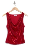 Afrm Los Angeles Gia Burnout Cowl Neck Tank In Red