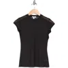 Afrm Los Angeles Guiza Short Sleeve Mesh Top In Noir