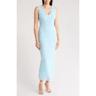 Afrm Los Angeles Liora Sleeveless Lace Maxi Dress In Blue Bird