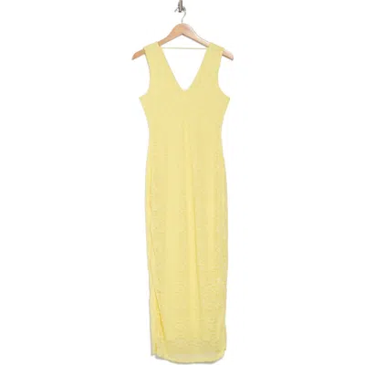 Afrm Los Angeles Liora Sleeveless Lace Maxi Dress In Lemon