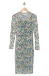 Afrm Los Angeles Loah Long Sleeve Mesh Midi Dress