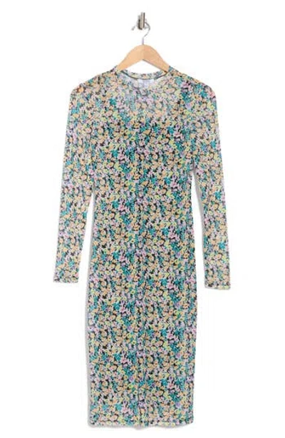 Afrm Los Angeles Loah Long Sleeve Mesh Midi Dress
