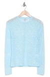 Afrm Los Angeles Sunny Lace Long Sleeve Top In Blue Bird