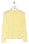 Afrm Los Angeles Sunny Lace Long Sleeve Top In Lemon