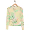 Afrm Los Angeles Sunny Long Sleeve Mesh Top In Lime Palm