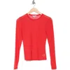 Afrm Los Angeles Sunny Long Sleeve Mesh Top In Lollipop