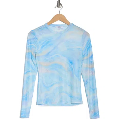 Afrm Los Angeles Sunny Long Sleeve Mesh Top In Multi