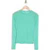 Afrm Los Angeles Sunny Long Sleeve Mesh Top In Spearmint