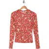 Afrm Los Angeles Sunny Long Sleeve Mesh Top In Summer Berry