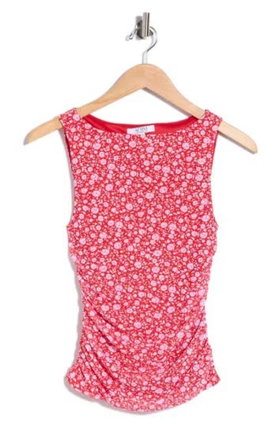 Afrm Los Angeles Zola Mesh Boatneck Tank In Red