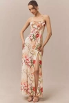 Afrm Lovette Sleeveless Lace-up A-line Maxi Dress In Neutral