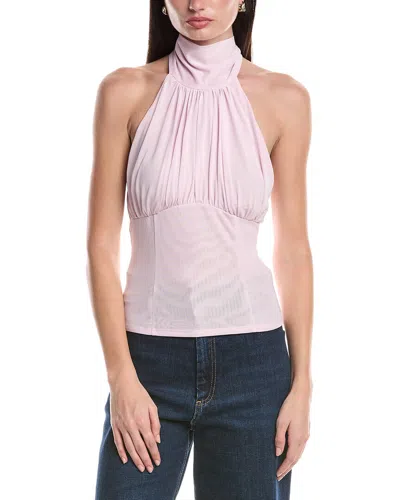 Afrm Lune Tie Neck Open Back Top In Pink