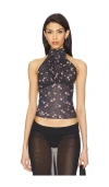 Afrm Lune Top In Delicate Ditsy