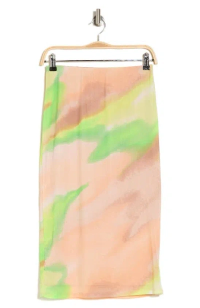 Afrm Lynch Mesh Midi Skirt In Lime Ombre