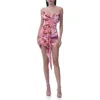Afrm Mackie Allover Print Minidress In Pink