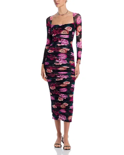 Afrm Maggie Ruched Square Neck Dress
