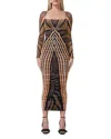 Afrm Maggie Ruched Long Sleeve Body-con Midi Dress In Caramel