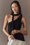Afrm Maple Asymmetrical Tank Top In Black
