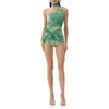 Afrm Maple One-shoulder Top, Shorts & Scarf Set