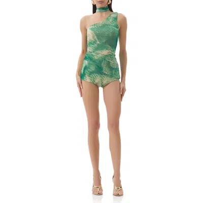 Afrm Maple One-shoulder Top, Shorts & Scarf Set