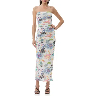 Afrm Marlo Strapless Mesh Maxi Dress