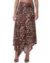 Afrm Mattie Leopard Print Handkerchief Hem Skirt In Brown