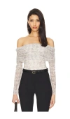 Afrm Maxine Bodysuit In Lace Plaid