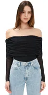 Afrm Maxine Bodysuit Noir In Noir