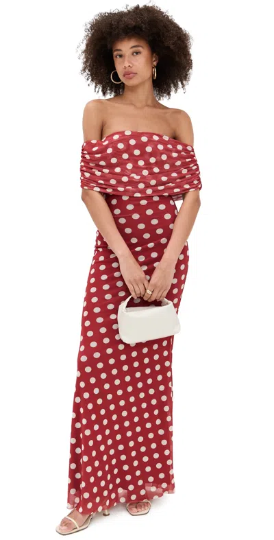 Afrm Mccall Dress Rust Dot