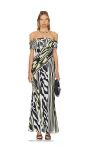 Afrm Mccall Dress In Zebra Lime