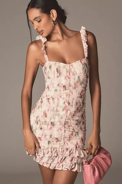 Afrm Medford Square-neck Ruffle Mini Dress