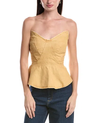 Afrm Merida Princess Peplum Top In Yellow