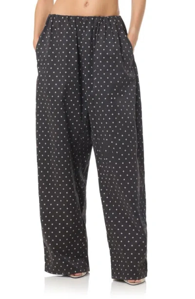 Afrm Micro Dot Wide Leg Pants In Gray