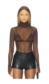 Afrm Milo Dew Drop Bodysuit In Brown