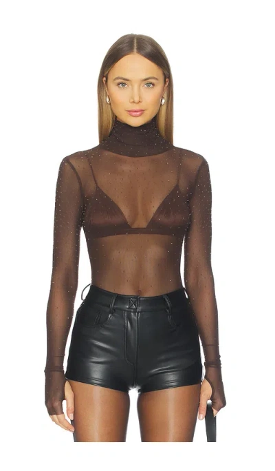 Afrm Milo Dew Drop Bodysuit In Brown