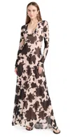 Afrm Moni Cowl Neck Maxi Dress Shadow Floral Xl In Shadow Floral