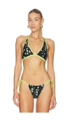 Afrm Mykonos Triangle Bikini Top In Black