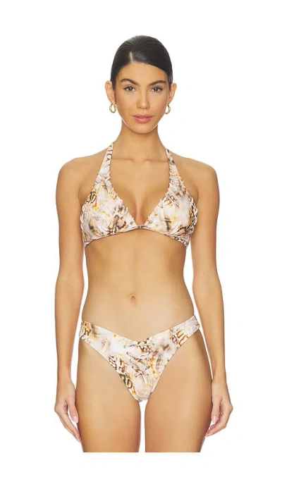 Afrm Mykonos Grommet Bikini Top In White