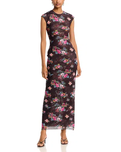 Afrm Mylo Cap Sleeve Maxi Dress In Brown