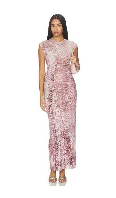 Afrm Mylo Dress In Cappuccino Croc