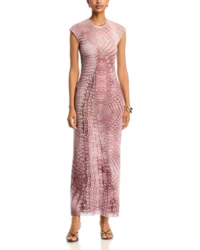 Afrm Mylo Print Mesh Maxi Dress In Pink