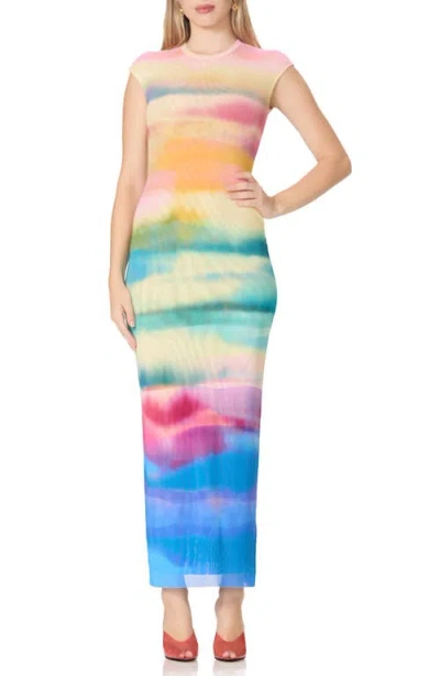Afrm Mylo Print Mesh Maxi Dress In Multi