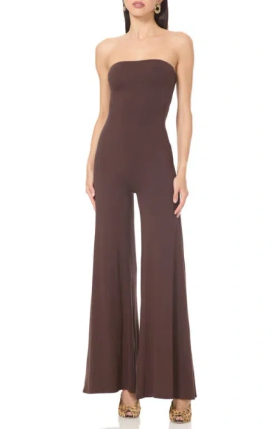 Afrm Nicola Strapless Catsuit In Brown