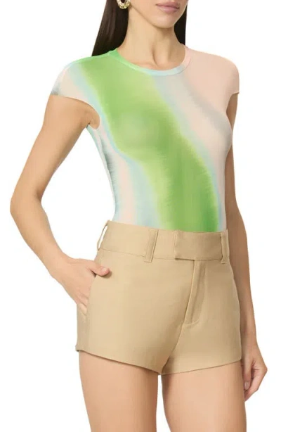 Afrm Nina Crewneck Mesh T-shirt In Multi