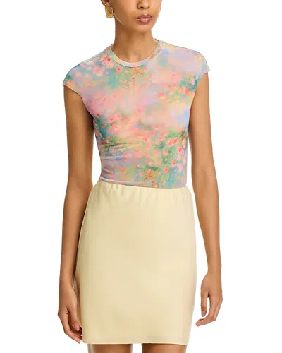 Afrm Nina Mesh Top In Fog Field