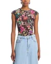 Afrm Nina Semi Sheer Top In Multi