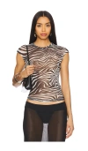 Afrm Nina Top In Desert Zebra