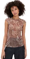 Afrm Nina Top Taupe Animal