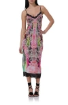 Afrm Nissa Lace Trim Midi Slipdress