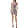 Afrm Odessa Ruffle Halter Open Back Minidress In Multi